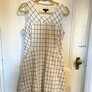 J.Crew A-Line Windowpane Check Tweed Dress - Fall Nautical Business Casual